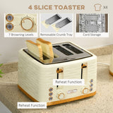 Kettle and Toaster Set 1.7L Rapid Boil Kettle & 4 Slice Toaster Beige