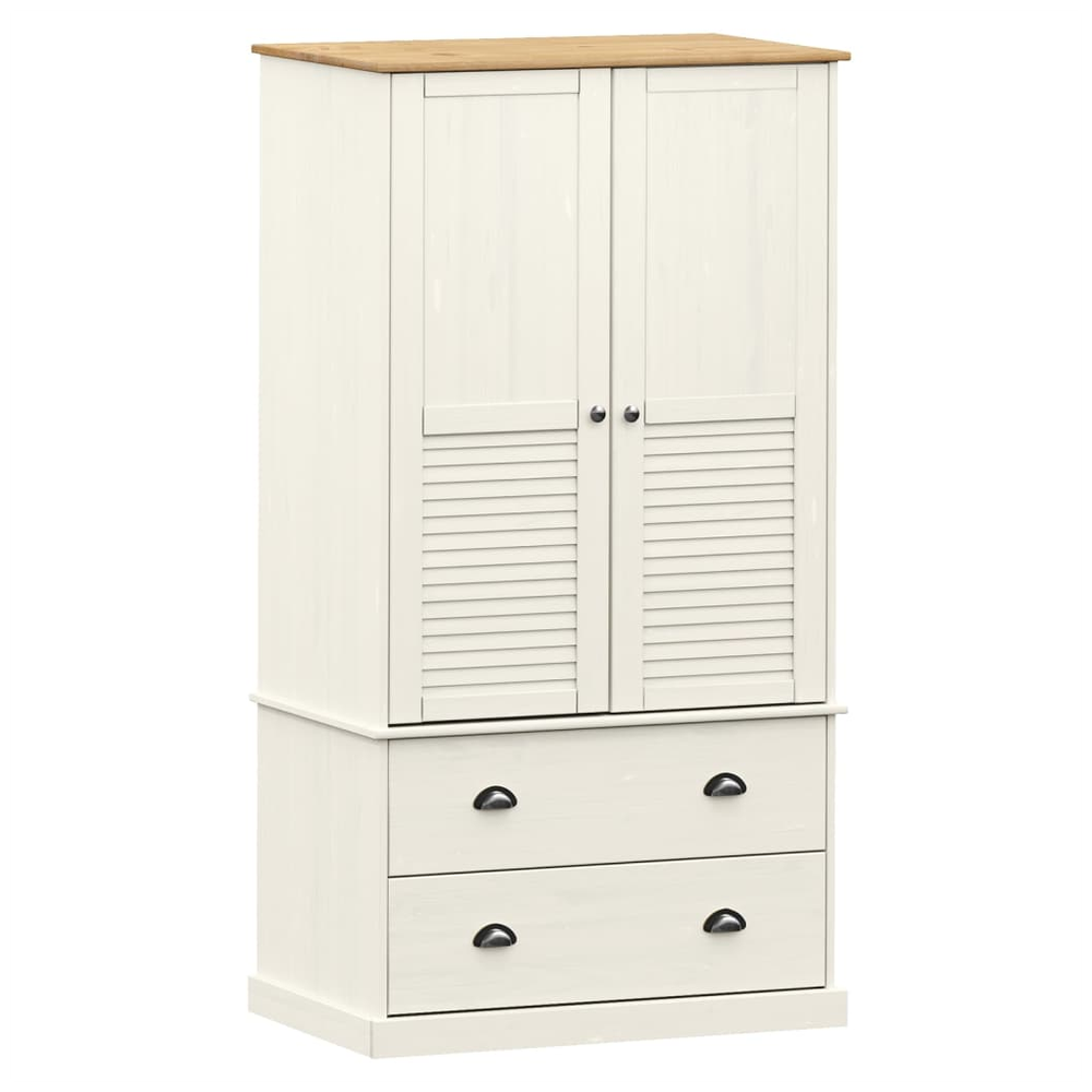 Wardrobe VIGO White 90x55x176 cm Solid Wood Pine