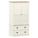 Wardrobe VIGO White 90x55x176 cm Solid Wood Pine