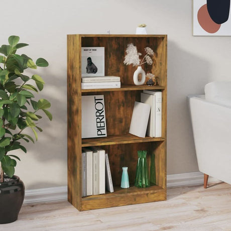 Bookshelf Smoked Oak 60x24x74.5 cm Engineered Wood