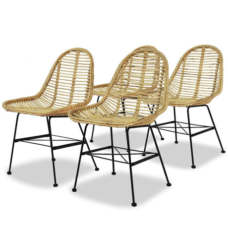 Dining Chairs 6 pcs Natural Rattan