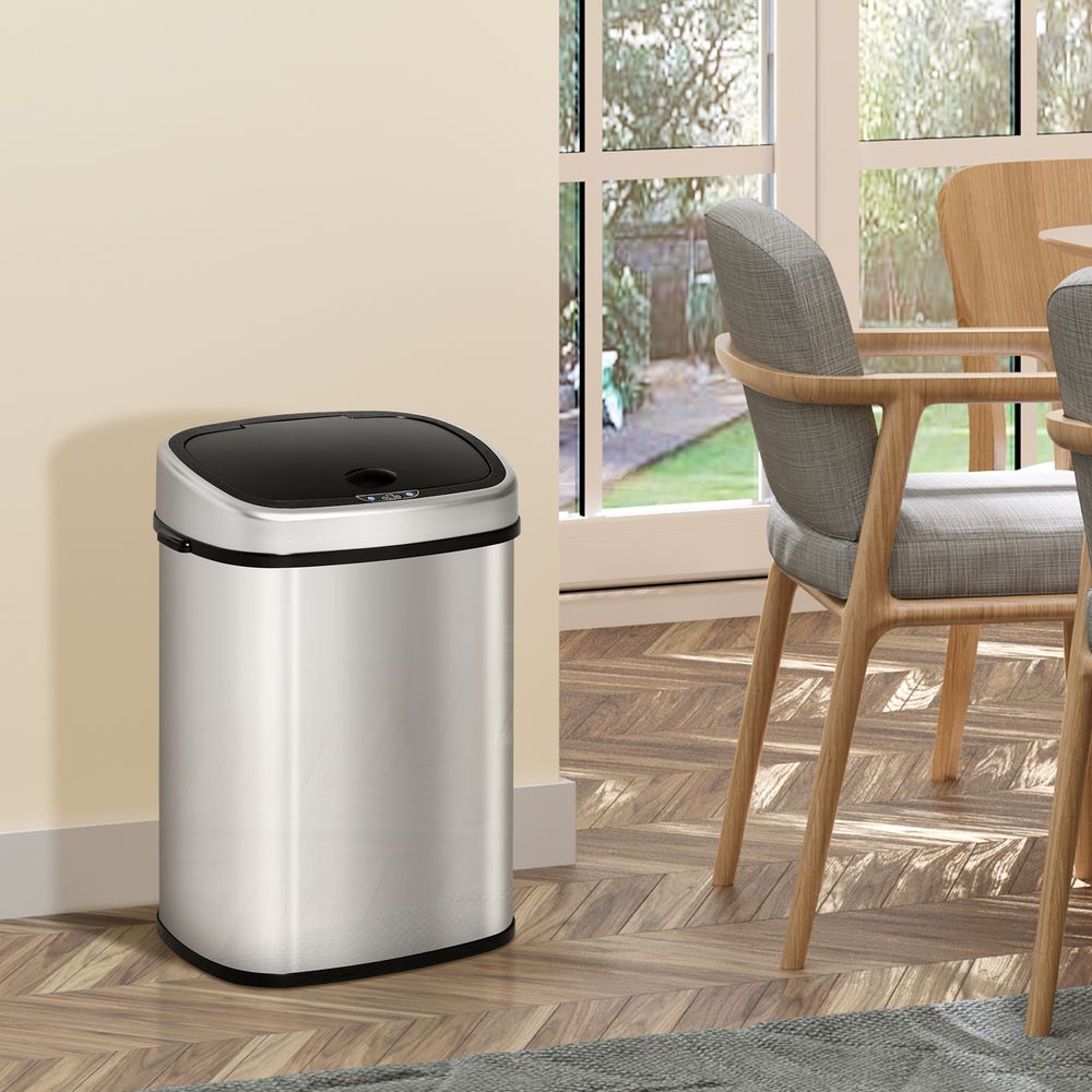 Sensor Dustbin Touchless Automatic Bin Mirror Stainless Steel 48L