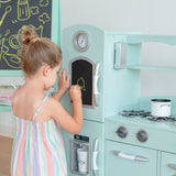 Mint Wooden Toy Kitchen with Fridge Freezer and Oven by TD-11414M