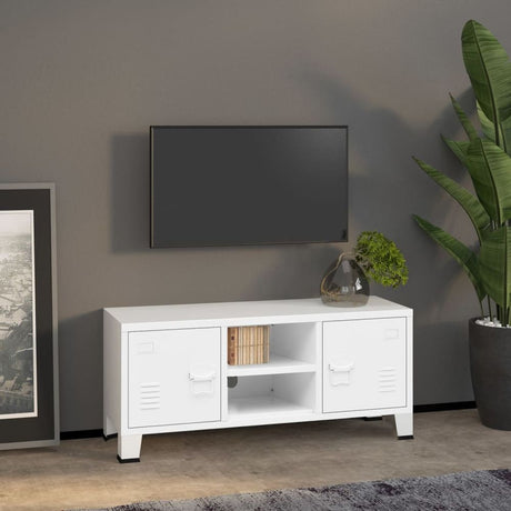 Industrial TV Cabinet Black 105x35x42 cm Metal