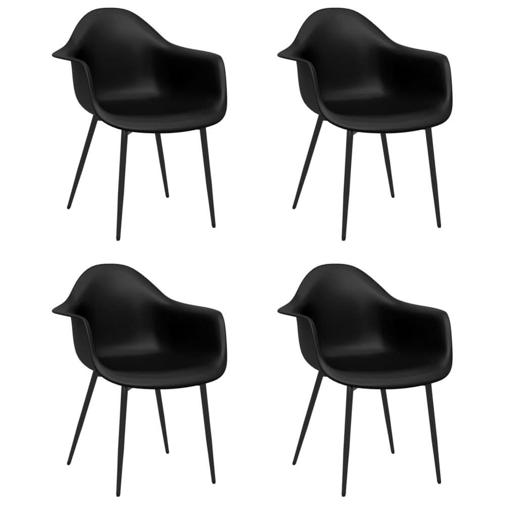 Dining Chairs 4 pcs Black