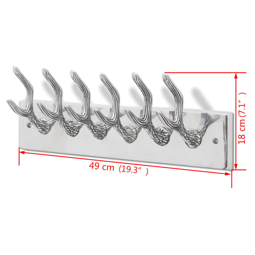 Aluminium Wardrobe Hook Coat Rack Hat/Tie Hanger Silver