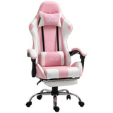 Racing Gaming Chair w/ Lumbar Support, Home Office Desk Gamer Recliner, Pink