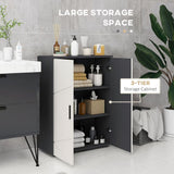 kleankin Bathroom Storage Cabinet, Small Bathroom Cabinet with Soft Close Doors