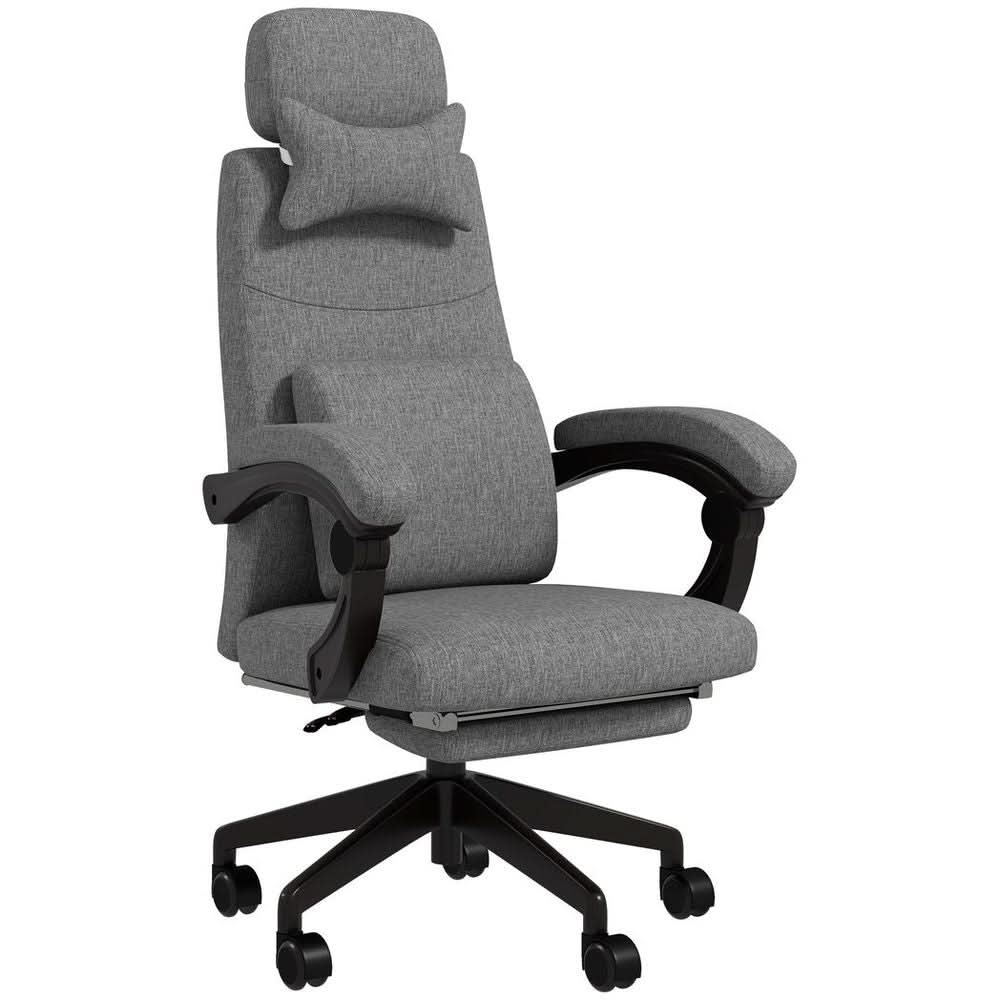 Vinsetto Home Office Chair Reclining Computer Chair w/ Lumbar Support Dark Grey