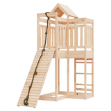 Playhouse with Climbing Wall Solid Wood Pine