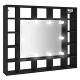 LED Mirror Cabinet Black 91x15x76.5 cm