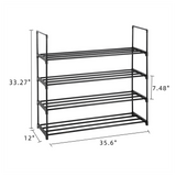 2 Set 4 Tiers Shoe Rack Shoe Tower Shelf Storage Organizer For Bedroom, Entryway, Hallway, and Closet Gray Color