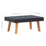 Garden Coffee Table Poly Rattan Black