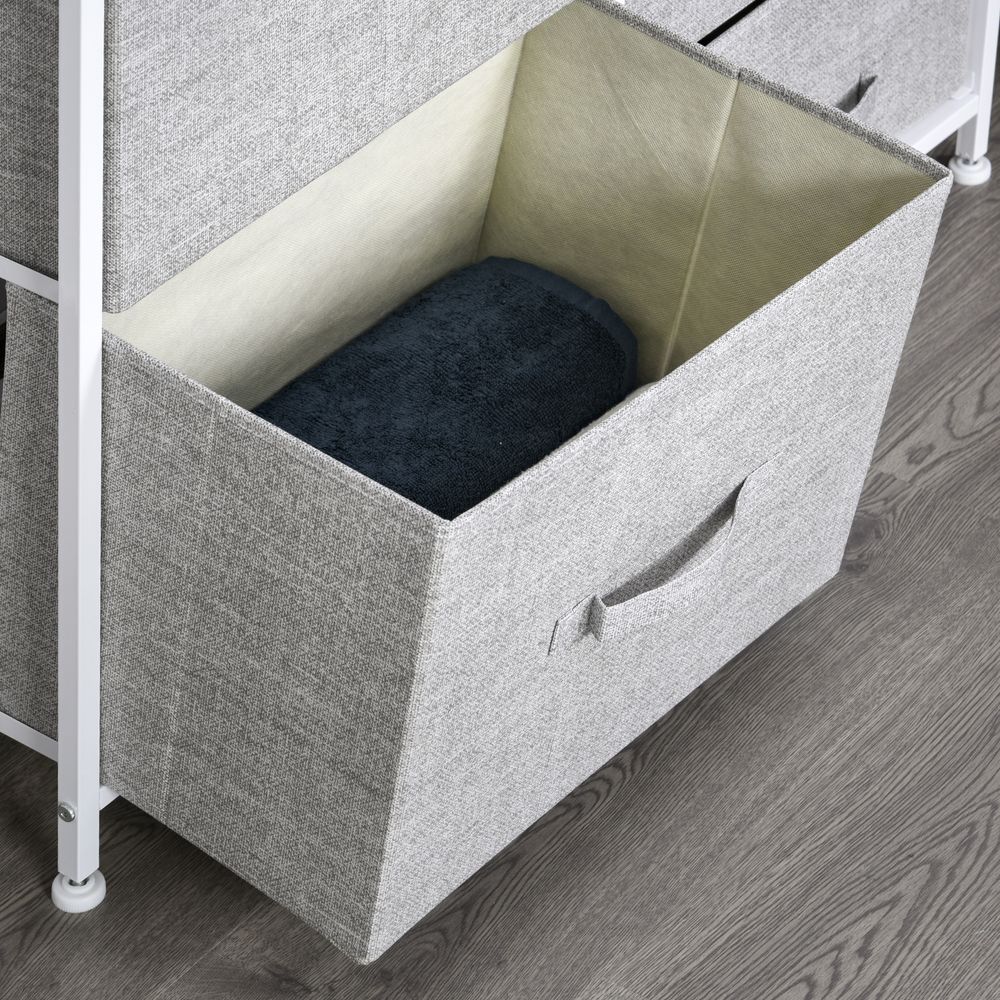 5 Drawer Linen Basket Storage Unit Home Organisation w/ Shelf Handles HOMCOM