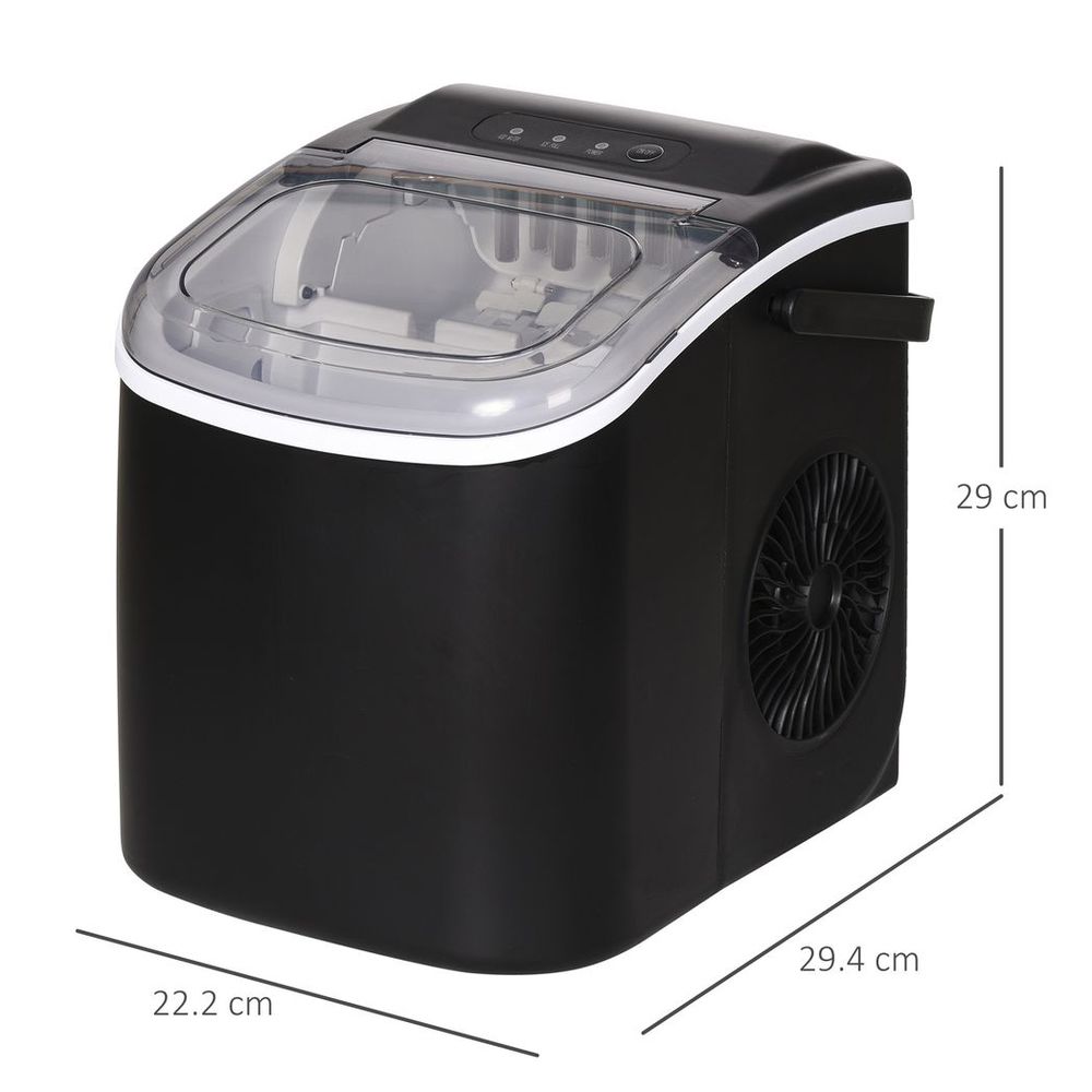 Ice Maker w/ Ice Scoop Basket 12Kg in 24 Hrs 9 Cubes Ready in 6-12Mins