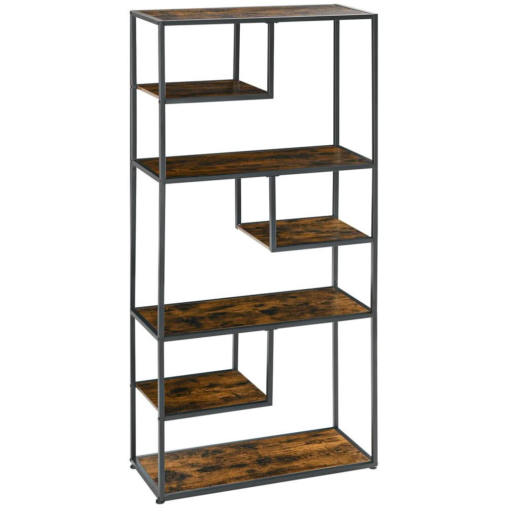 HOMCOM 7 Tier Storage Shelves, Free Standing Book Shelf for Study, Living Room