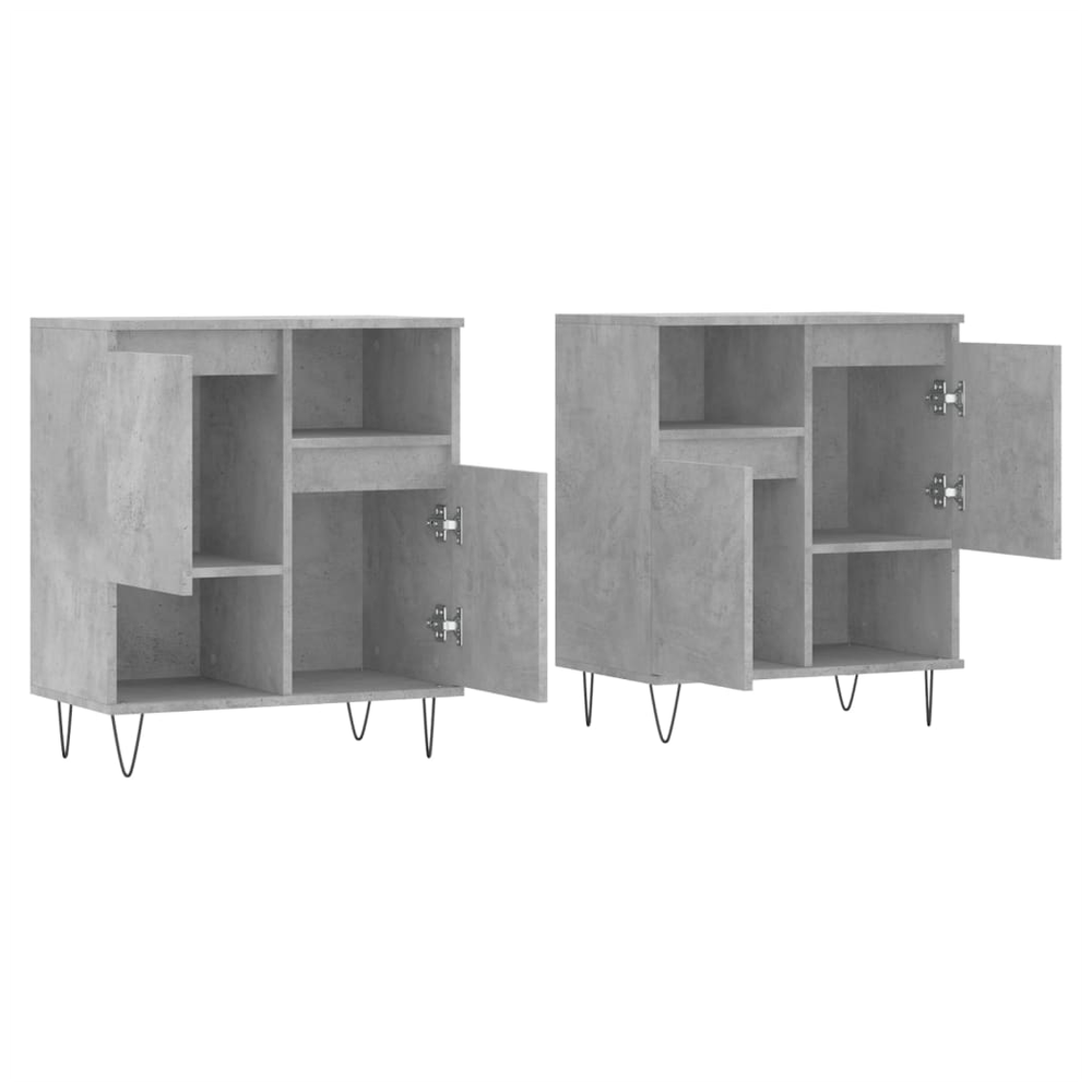 Sideboards 2 pcs Concrete Grey Engineered Wood