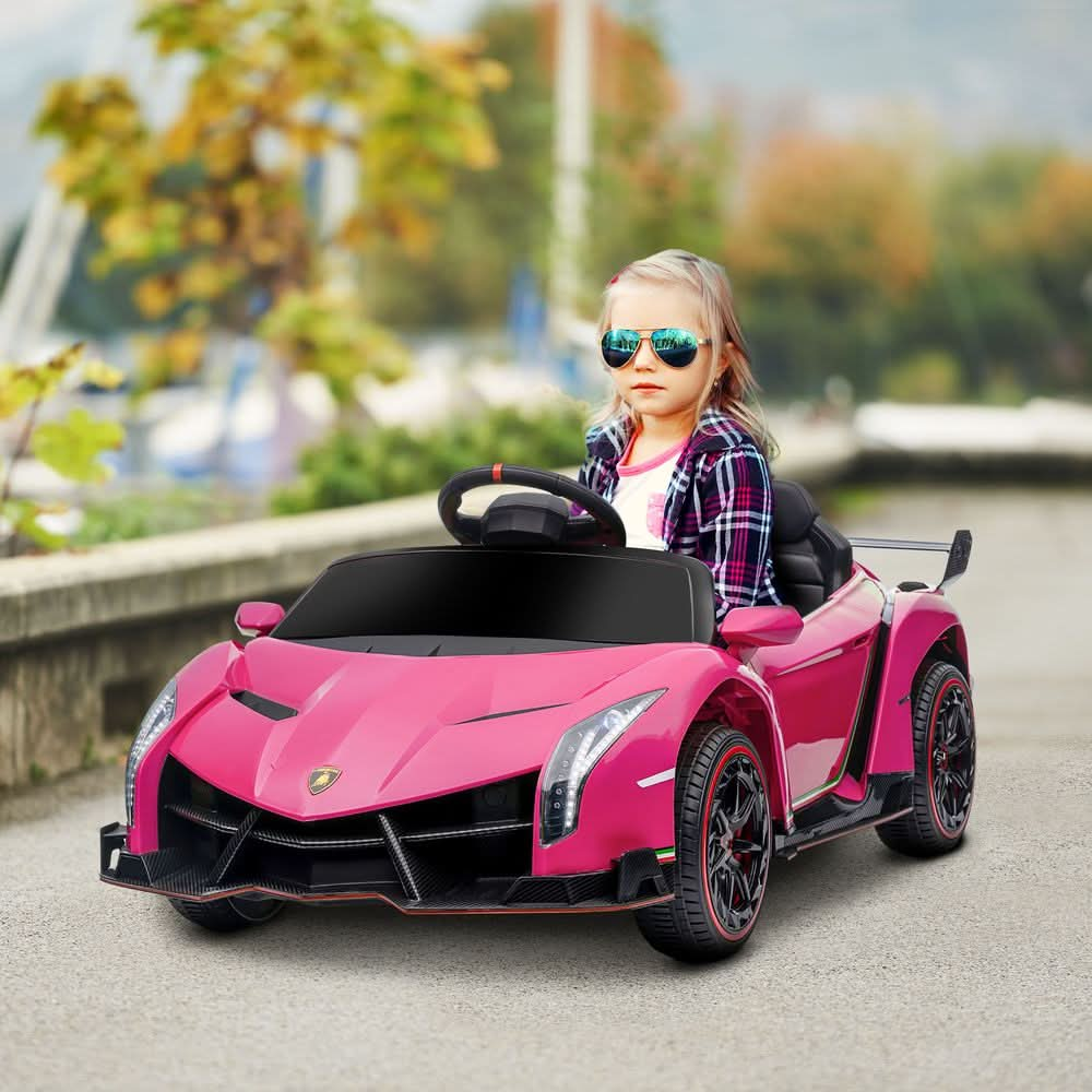 Lamborghini Veneno Licensed Electric Ride-on Car with Remote- Pink