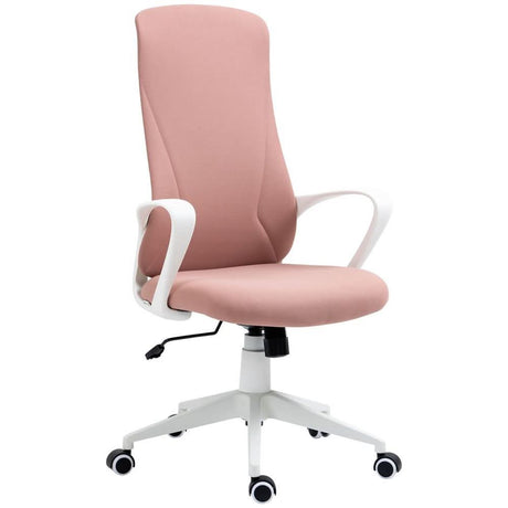 Vinsetto High-Back Home Office Chair Height Adjustable Elastic Desk Chair Pink