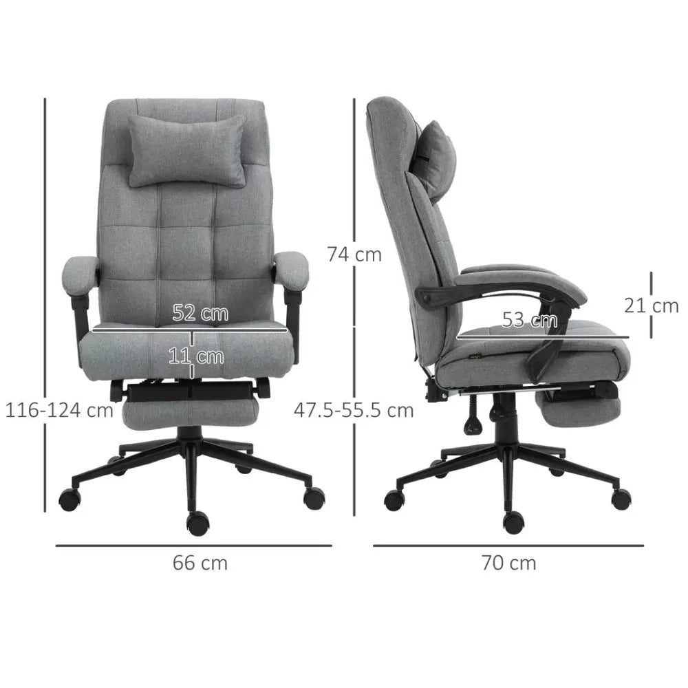 Ergonomic Office Chair Adjustable Height Rolling Swivel w/ Armrest Light Grey