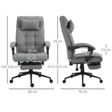 Ergonomic Office Chair Adjustable Height Rolling Swivel w/ Armrest Light Grey