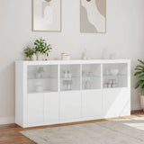 Sideboard with LED Lights White 202x37x100 cm