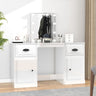 Dressing Table with LED White 130x50x132.5 cm