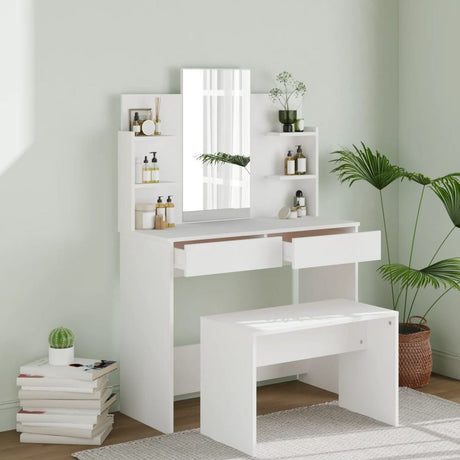 Dressing Table Set White 96x40x142 cm