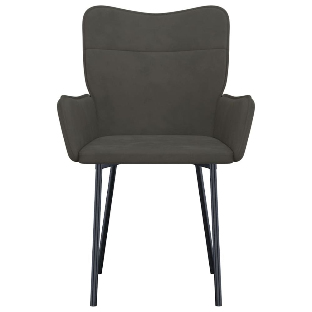 Dining Chairs 2 pcs Dark Grey Velvet