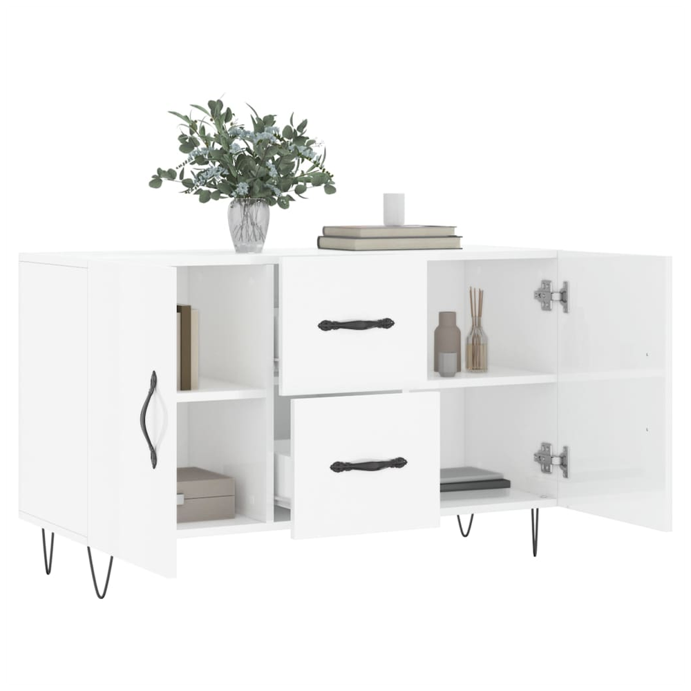 Sideboard High Gloss White 100x36x60 cm Engineered Wood