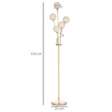 K9 Crystal Floor Lamp for Living Room, 5 Light Upright Standing Lamp, Gold