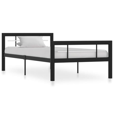 Bed Frame Metal 90x200 cm to 180x200 cm In Black, White & Grey