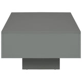 Coffee Table High Gloss Grey 115x55x31 cm MDF