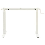 Manual Height Adjustable Standing Desk Frame Hand Crank White