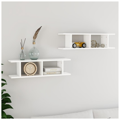 Wall Shelves 2 pcs White 75x18x20 cm Engineered Wood