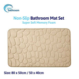 Non Slip Bath Mat Memory Foam (Cream)