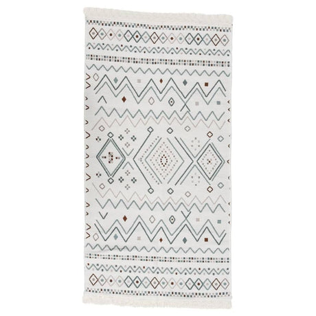 Rug Beige and Blue 80x150 cm Cotton