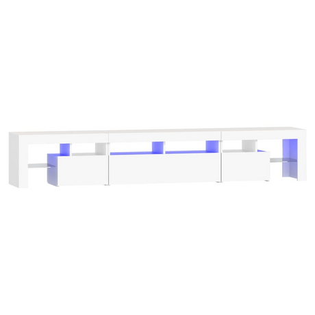 TV Cabinet with LED Lights White 230x36.5x40 cm