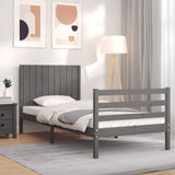 Bed Frame with Headboard White 3FT Single Solid Wood