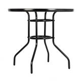 Outdoor Dining Table Round Toughened Glass Table Yard Garden Glass Table