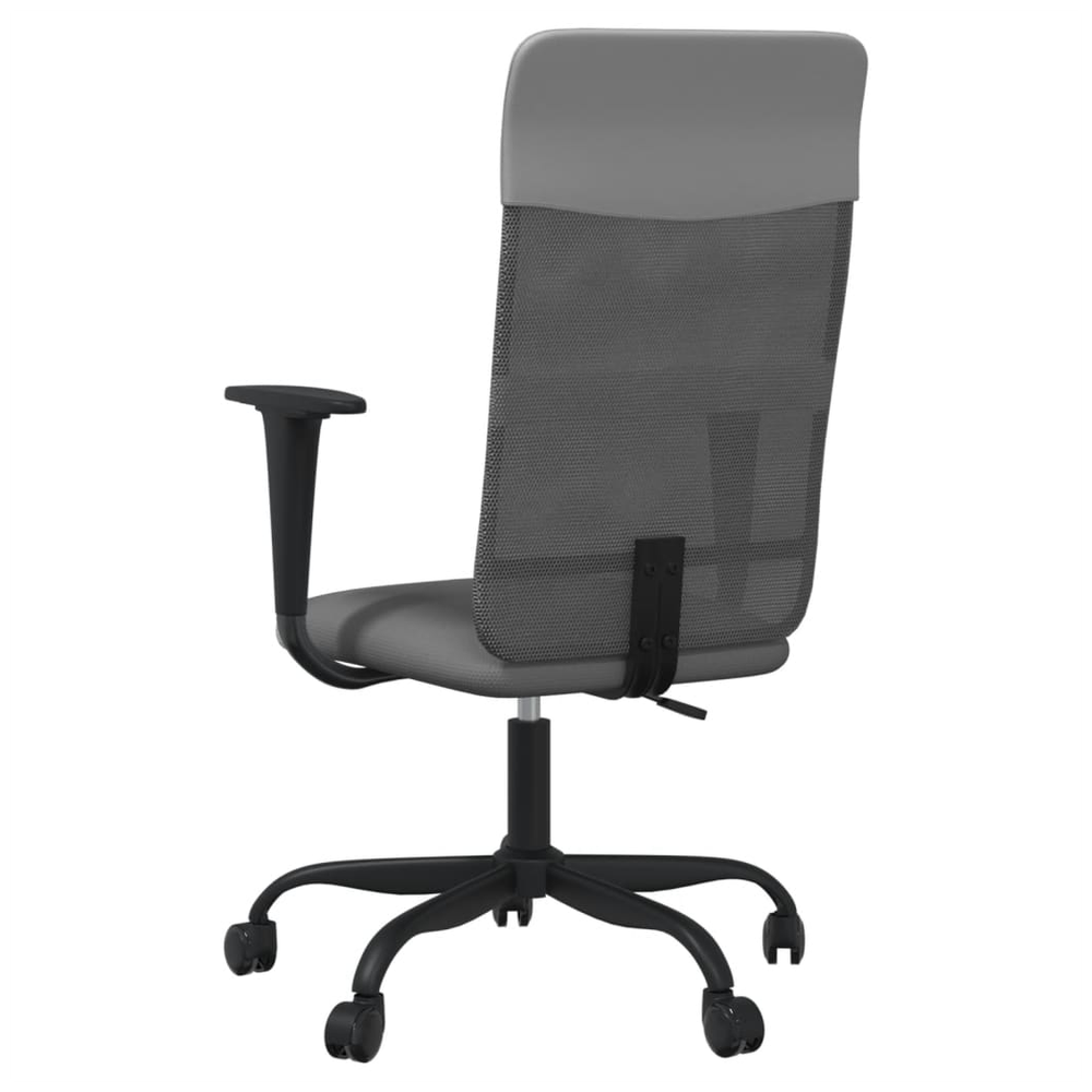 Office Chair Grey Mesh Fabric and Faux Leather