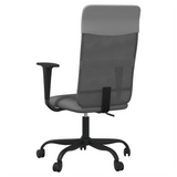 Office Chair Grey Mesh Fabric and Faux Leather