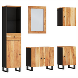 5 Piece Bathroom Furniture Set Solid Wood Acacia