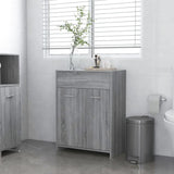 Bathroom Cabinet Smoked Oak 60x33x80 cm Engineered Wood