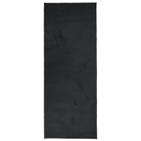 Rug OVIEDO Short Pile Black 80x200 cm