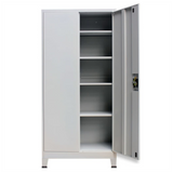 Office Cabinet with 2 Doors Steel 90x40x180cm Grey