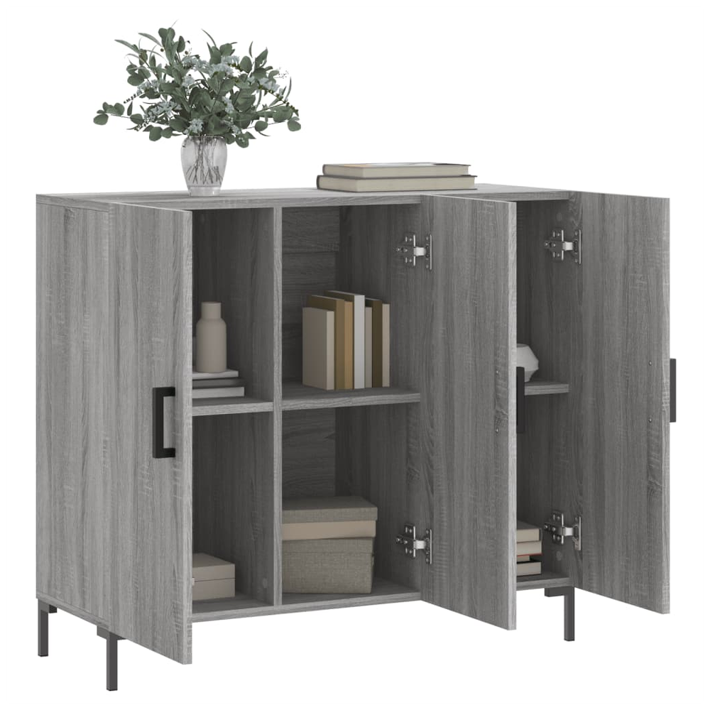 Sideboard Grey Sonoma 90x34x80 cm Engineered Wood