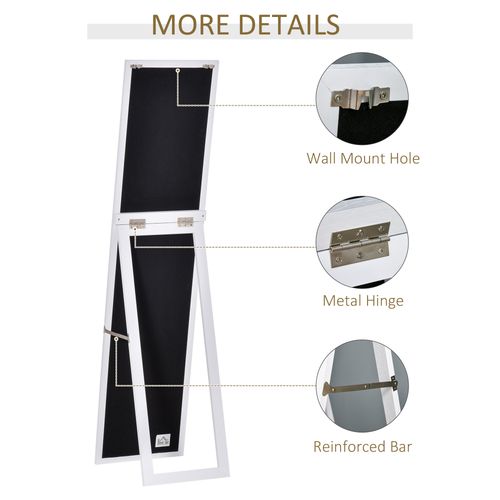 HOMCOM Full Length Mirror, Floor Standing or Wall-Mounted Long Mirror