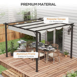 Outsunny 3x3(m) Pergola Gazebo Sun Shade Shelter Aluminium Garden Canopy, Grey