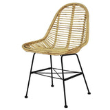 Dining Chairs 6 pcs Natural Rattan